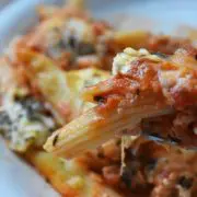 Baked ziti or penne is an easy fix and forget meal the whole family will love! A great recipe to have for any occasion.