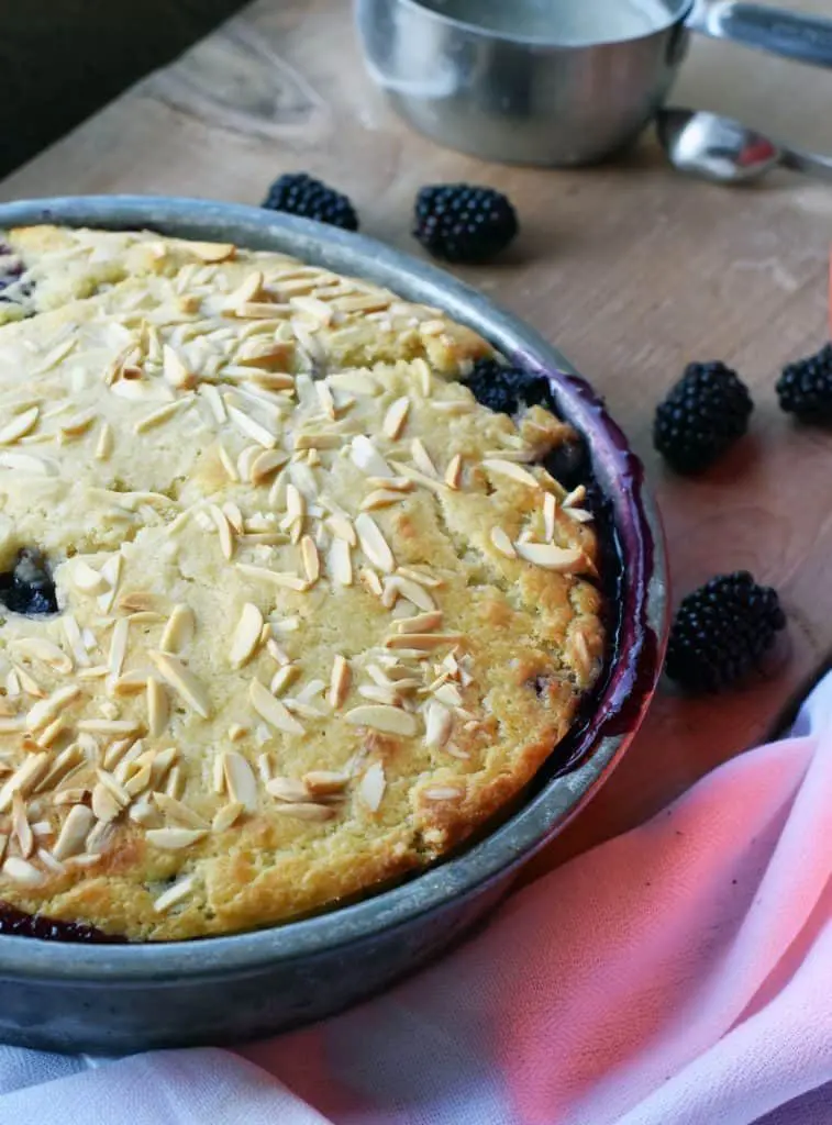 gluten-free blackberry almond cobbler