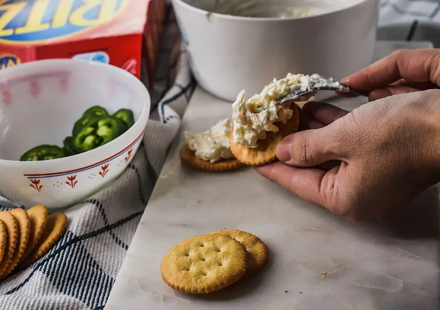 A delicious snack for game day - jalapeno popper toppers
