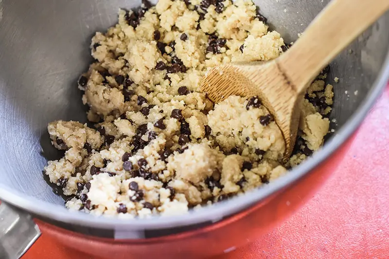 Chocolate chip shortbread cookie dough
