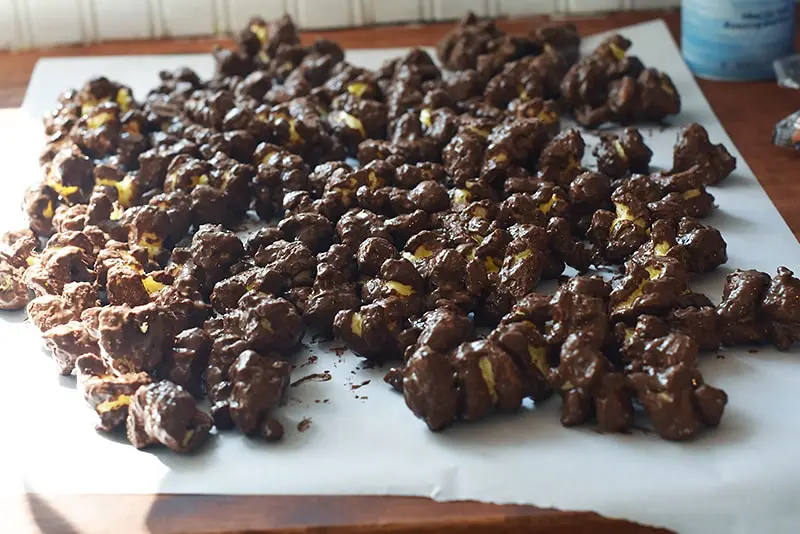 puffcorn on parchment paper
