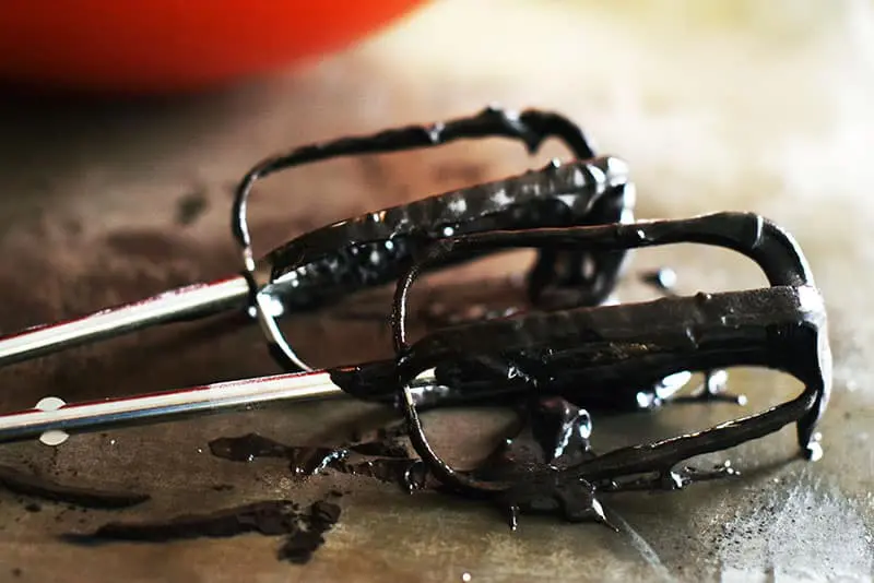 beautiful homemade black cocoa cake batter