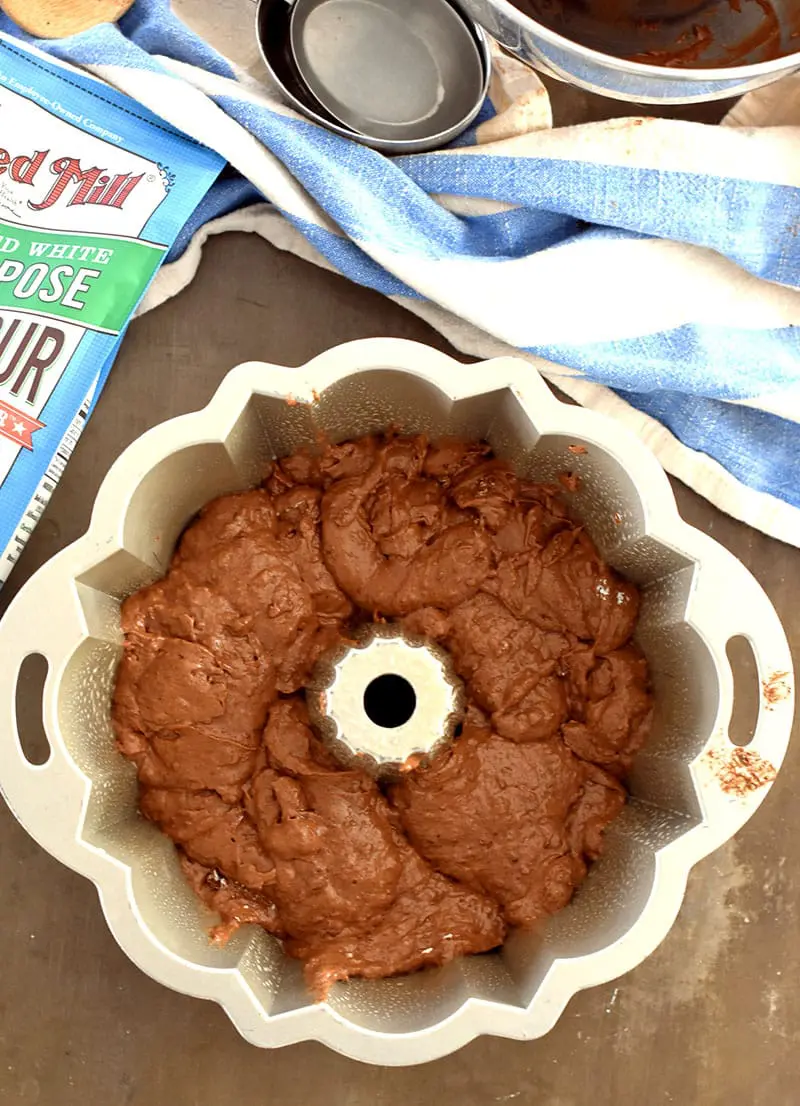 Nothing like a brownie cake in a bundt pan!