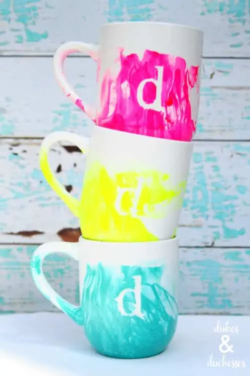 Monogrammed Marbled Mugs by Dukes and Duchesses