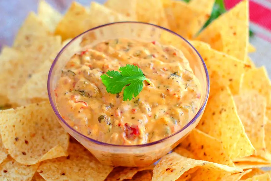 Velvetta Dip served up with tortilla chips