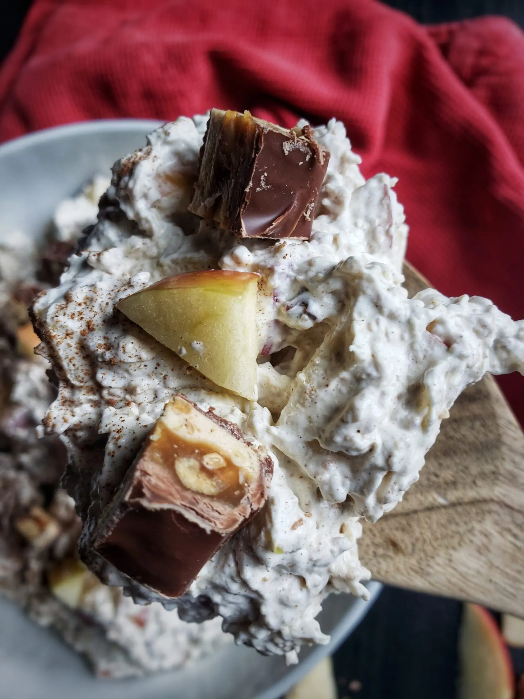Snicker Salad with cream cheese and apples