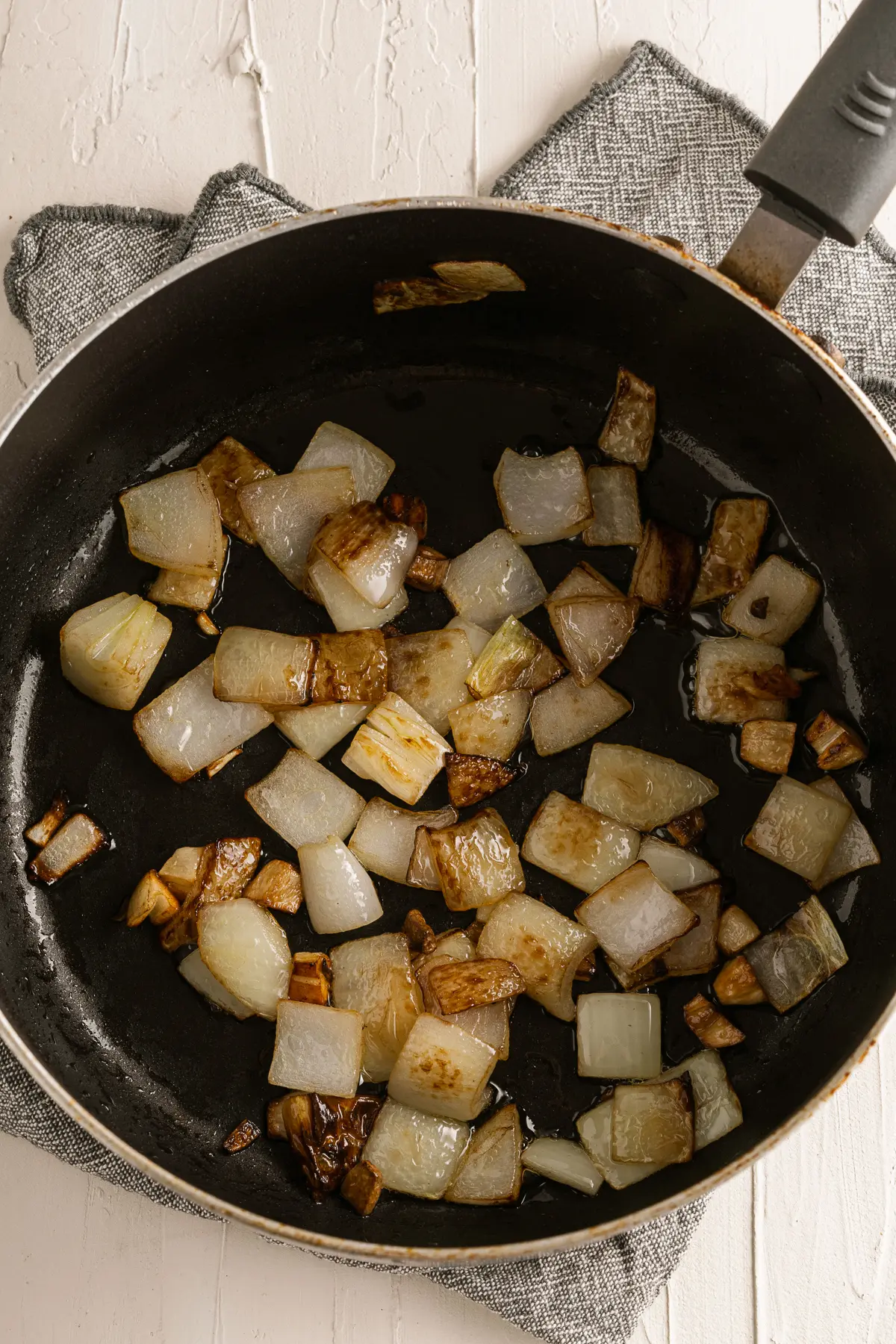 onions cooking for homemade ketchup