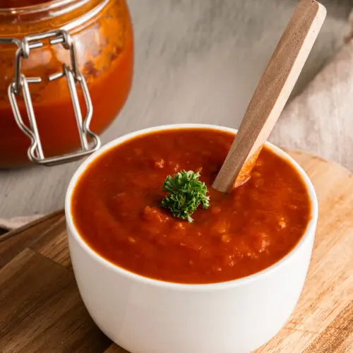 a dish of homemade ketchup