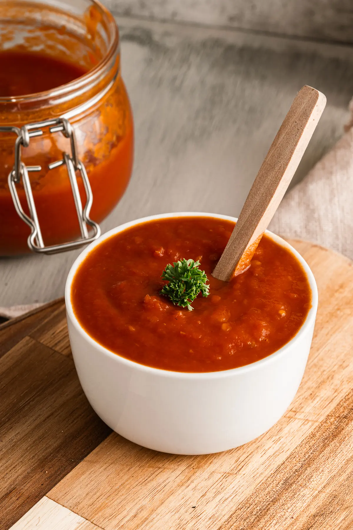 a dish of homemade ketchup