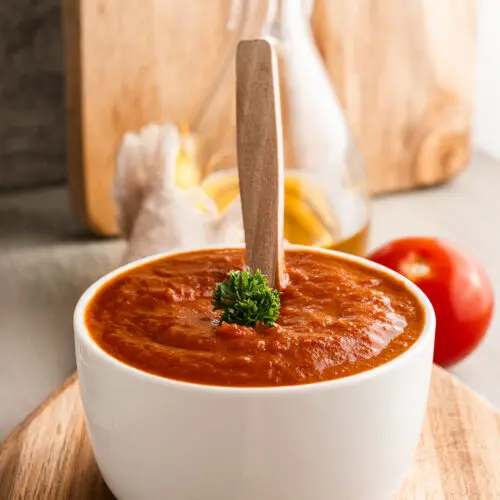 homemade ketchup in a bowl