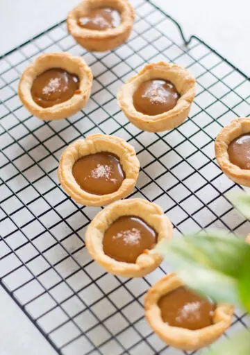 cookie cups filled with caramel