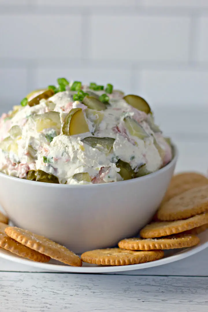 dill pickle dip in a bowl