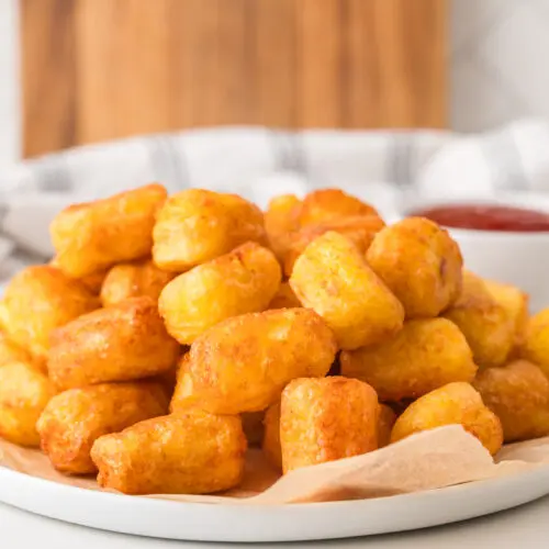 Homemade tater tots on a plate