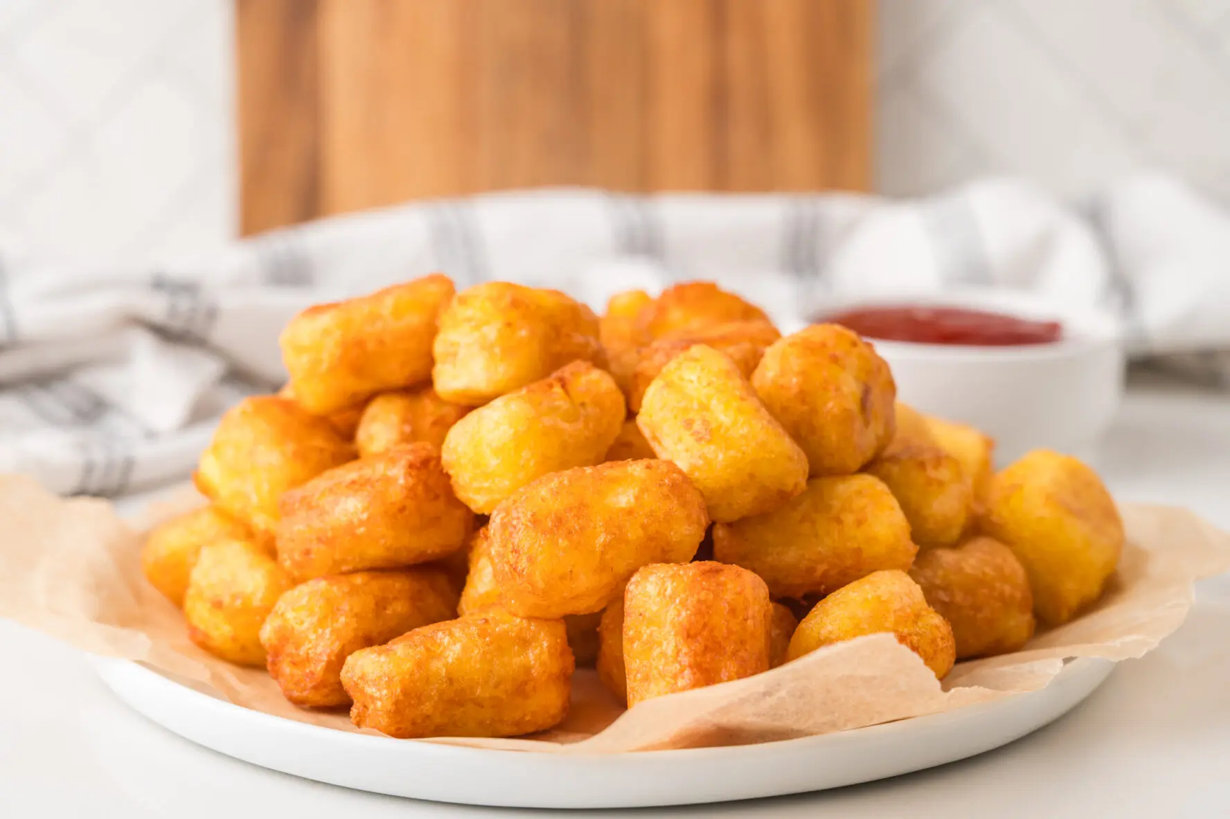 Homemade tater tots on a plate