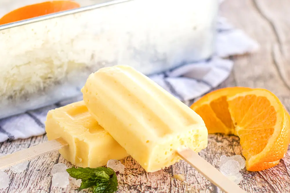 Orange julius frozen popsicles.