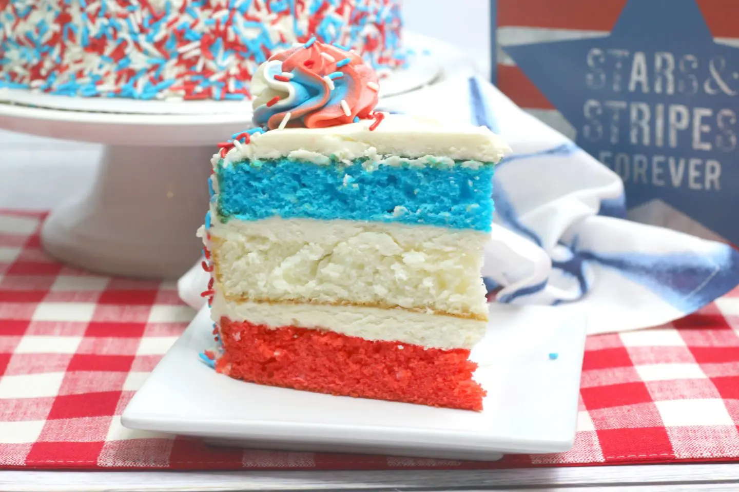 NellieBellie shows how to make a beautiful layered Red White and Blue Patriotic Cake