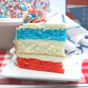 NellieBellie shows how to make a beautiful layered Red White and Blue Patriotic Cake