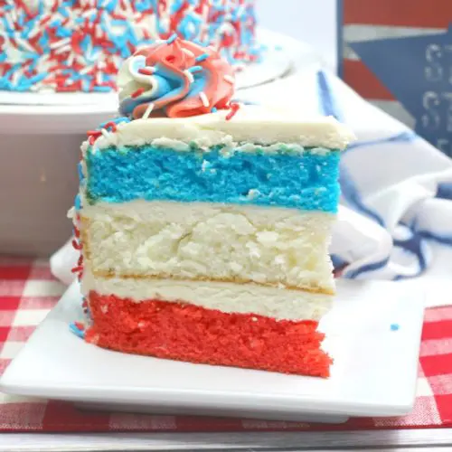 NellieBellie shows how to make a beautiful layered Red White and Blue Patriotic Cake