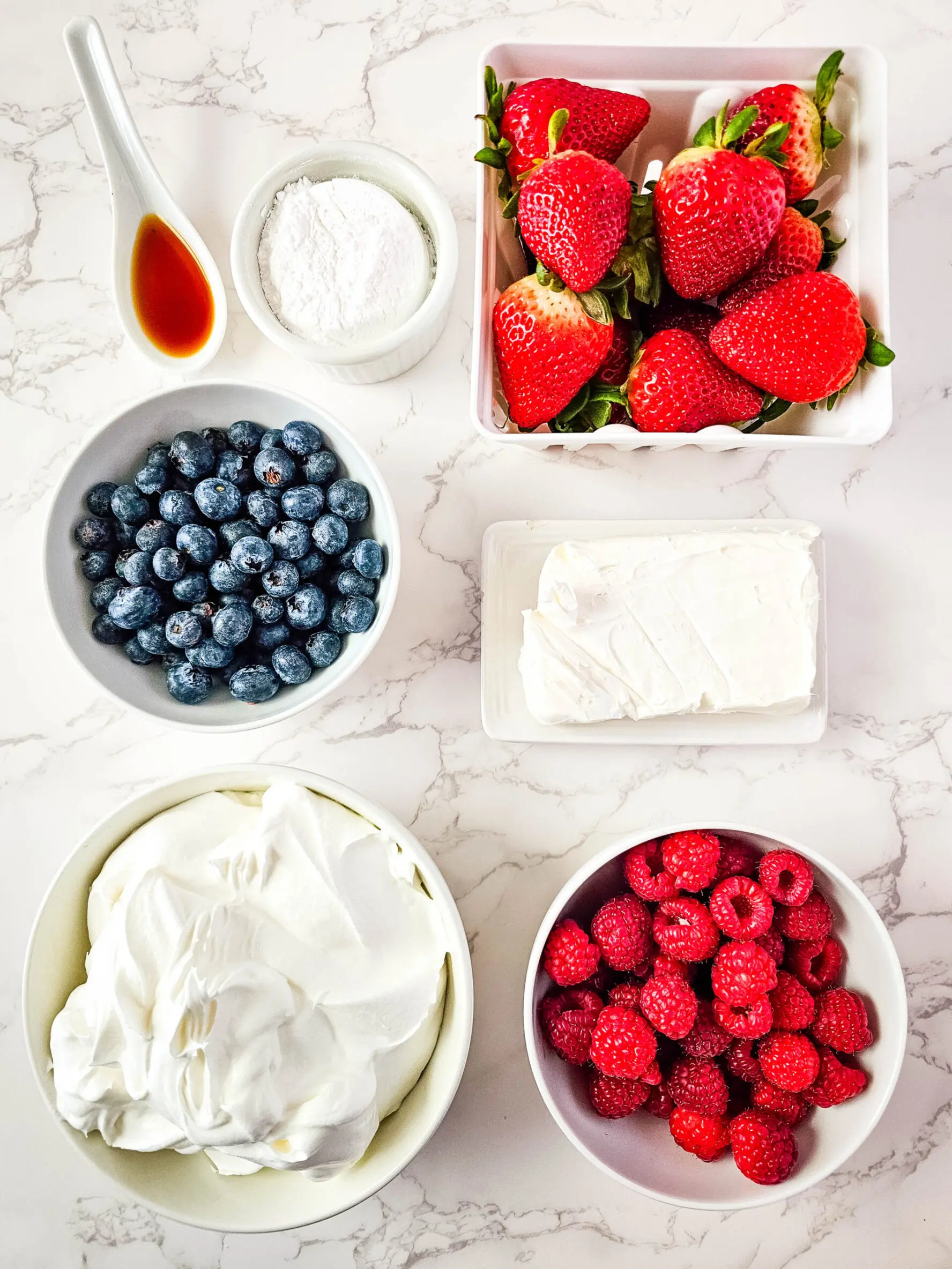 ingredients for Minnesota Berry Cheesecake Salad