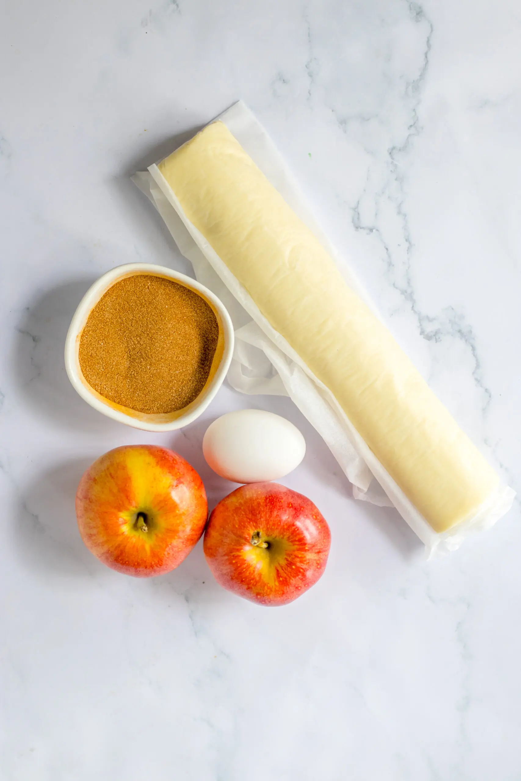 Ingredients for puff pastry apple donuts