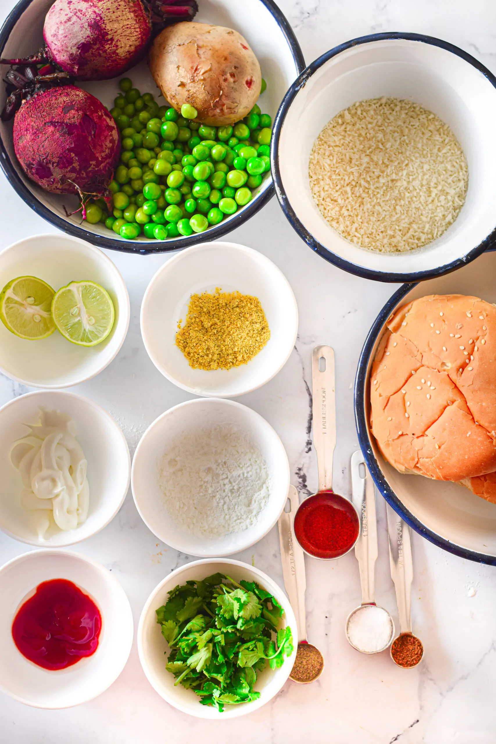 Ingredients for air fryer veggie burger