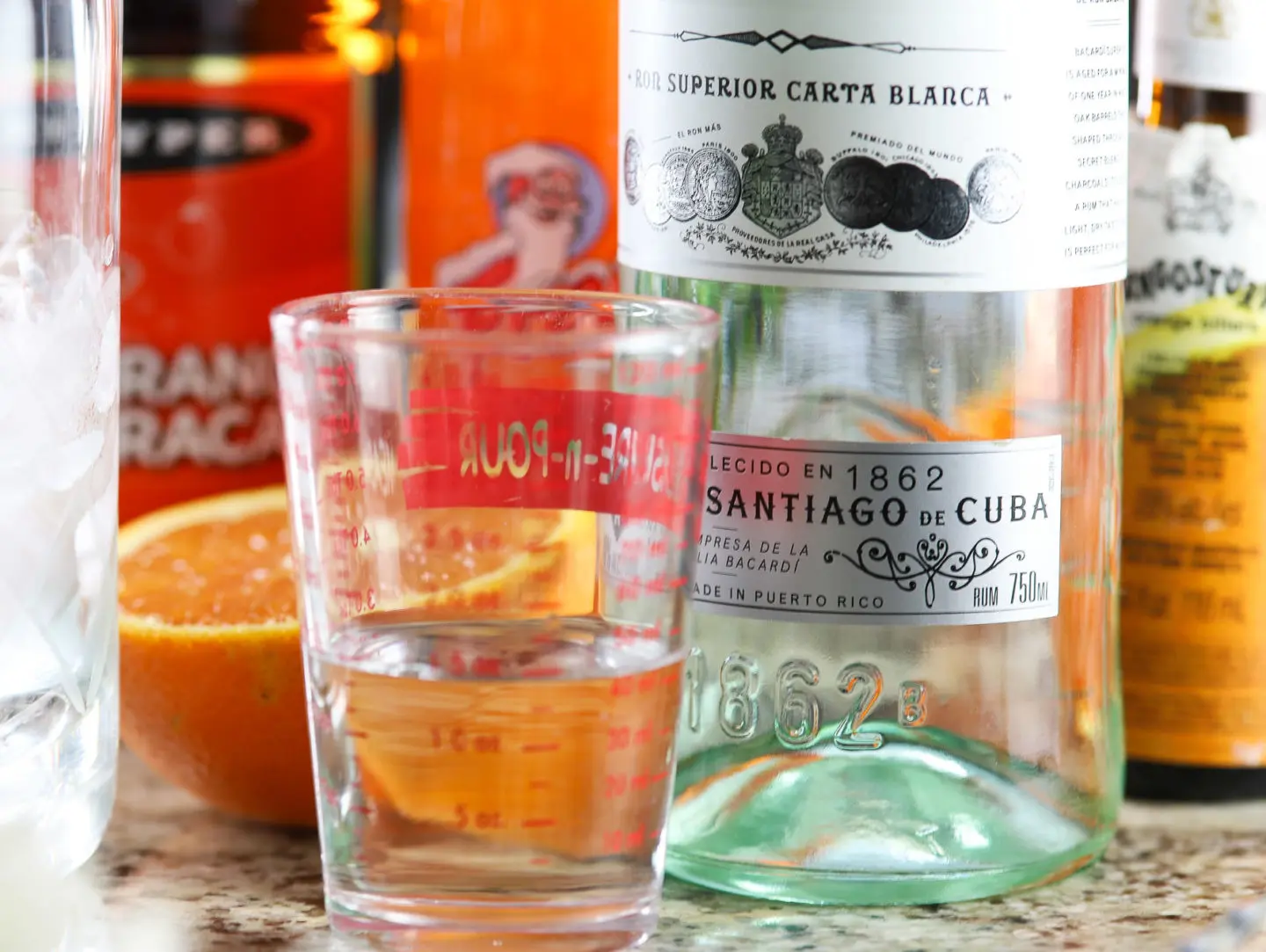 a shot of rum