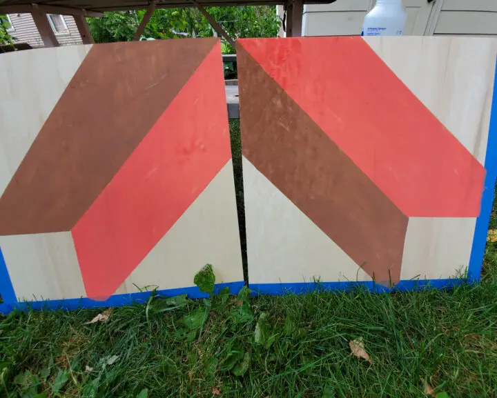2 boards for diy barn quilt side by side