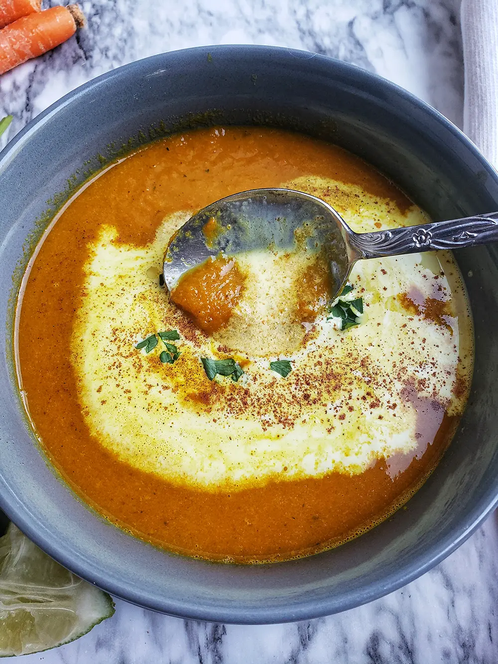 Creamy Carrot soup with ginger