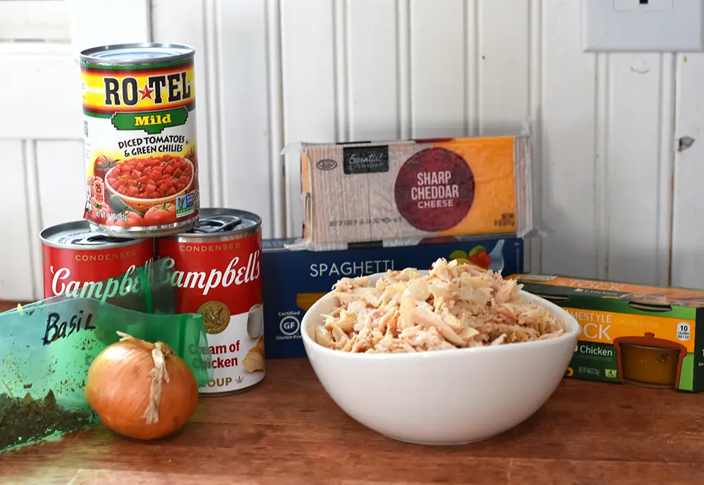 key ingredients for chicken spaghetti recipe