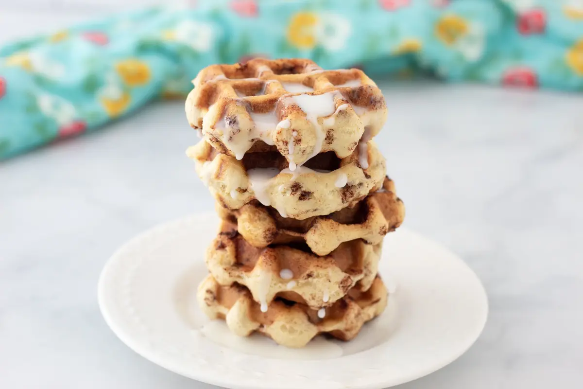 cinnamon rolls in the waffle maker