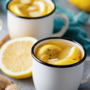 homemade ginger tea in mugs