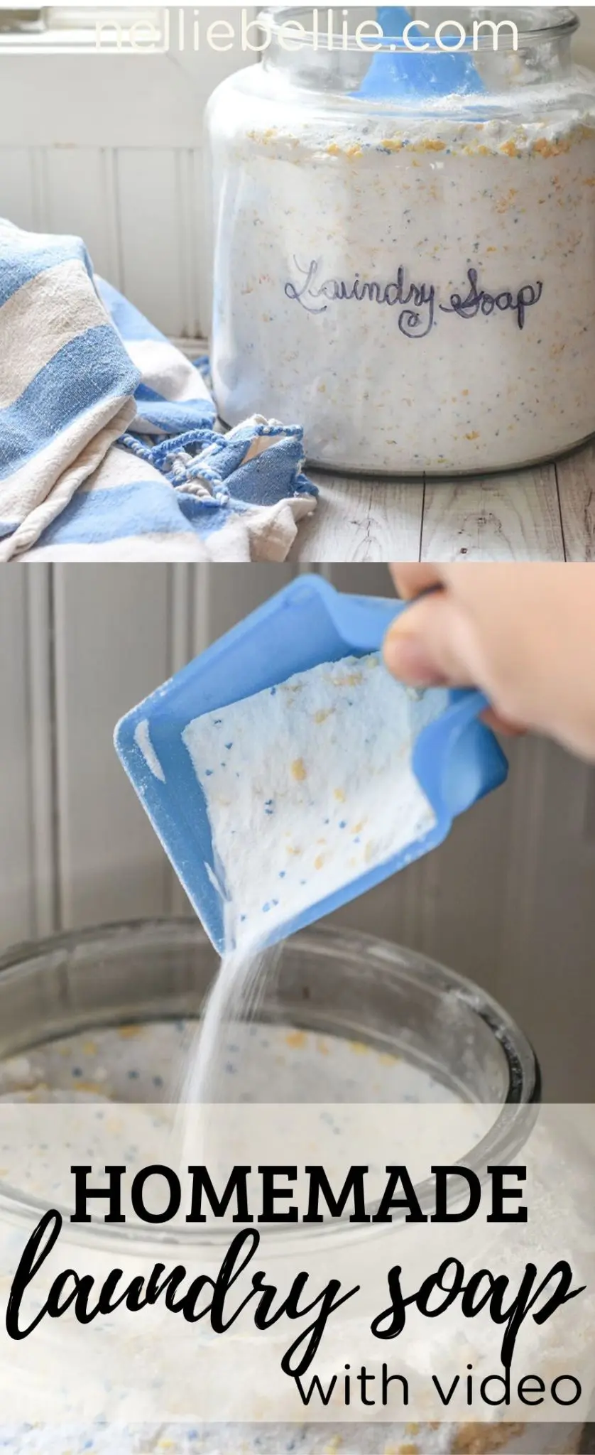 How to make homemade laundry soap. An easy DIY using Fels Naptha. #laundrysoap #homemade #powder