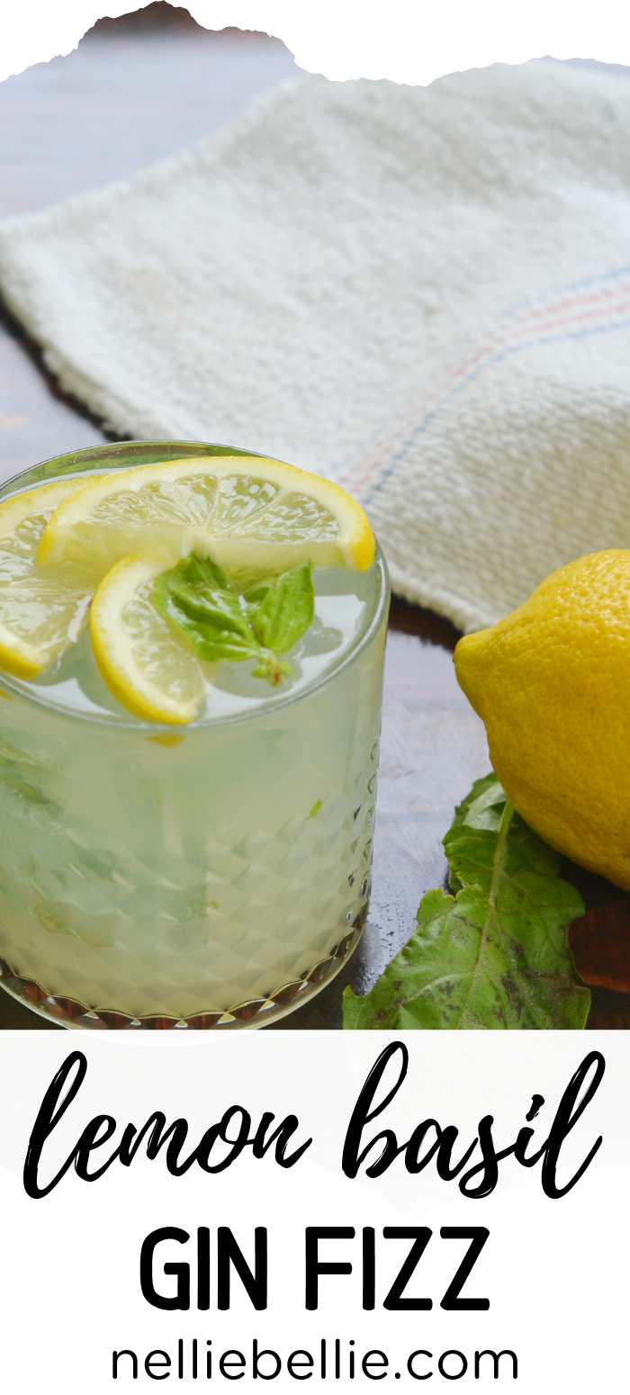 An easy summer cocktail recipe with fresh basil and bright lemon. Use gin or sub out bourbon, whiskey, or another favorite. #cocktail #easy #summer