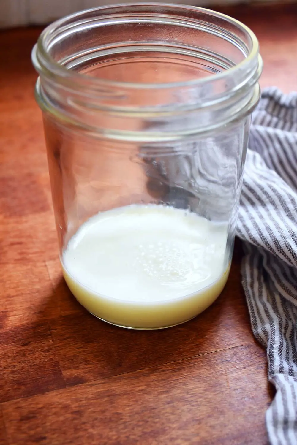 Milk in a mason jar