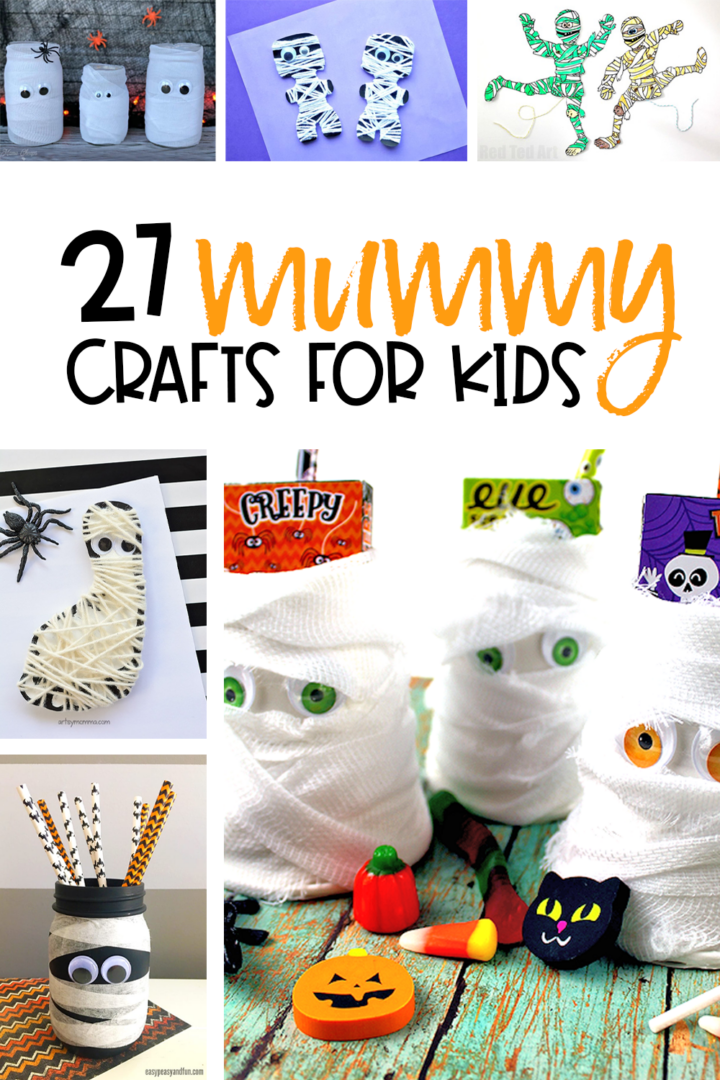 Halloween Crafts for kids featuring mummies!