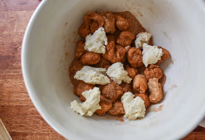 Mixing up the monkey bread