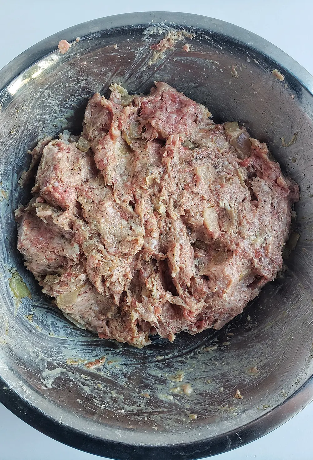 bowl with swedish meatball mixture