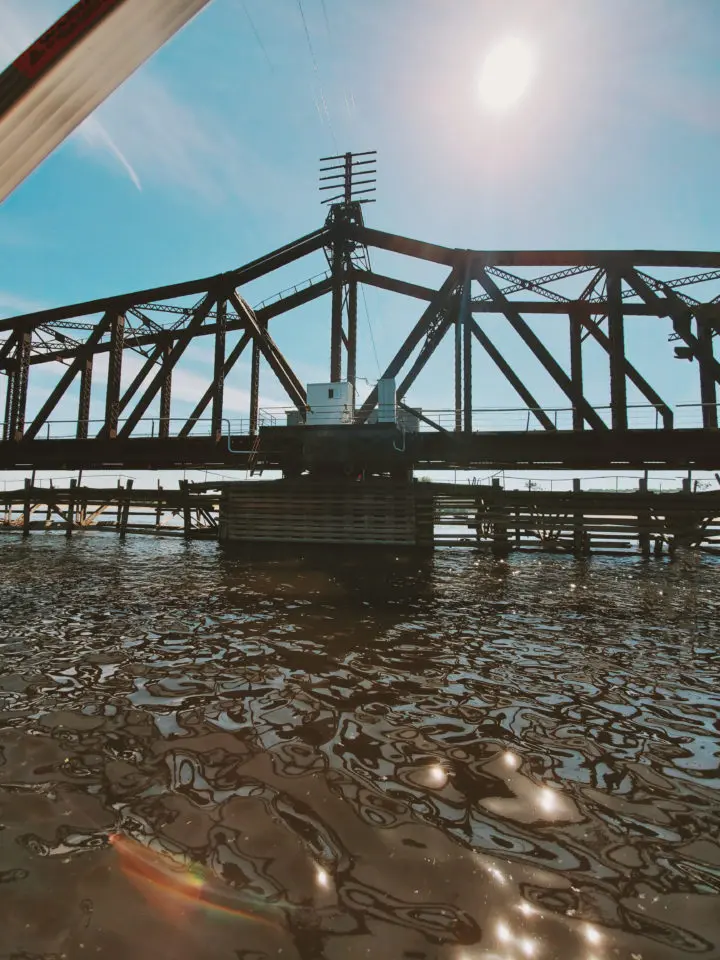 swing bridge on the St. Croix River
