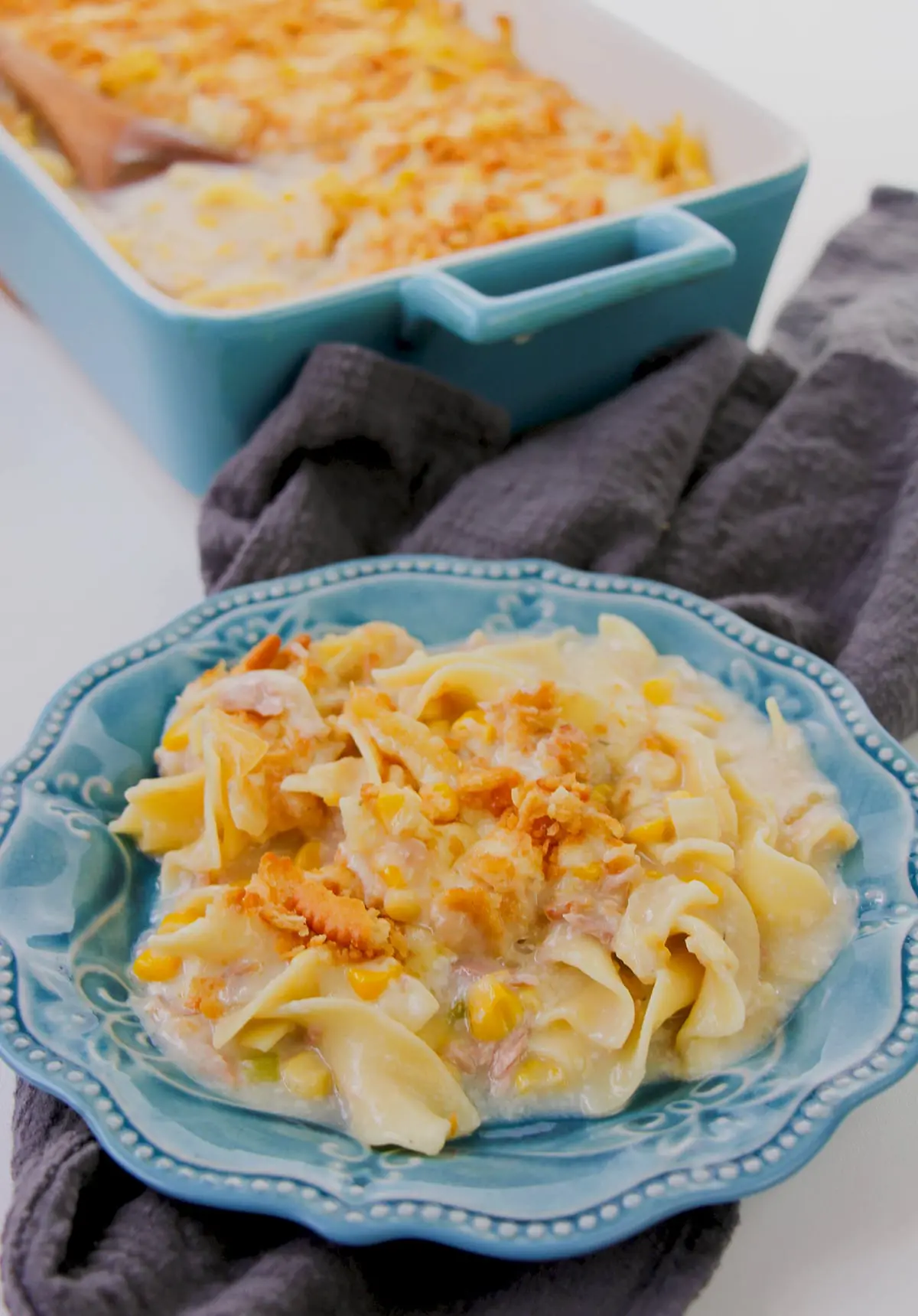 Cheesy Midwest Tuna Casserole made without soup
