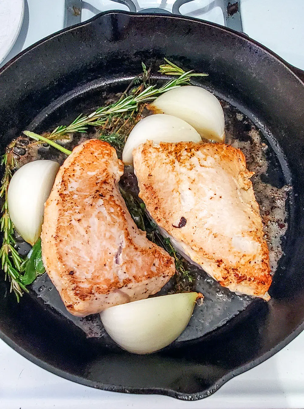 Turkey tenderloins sauteed on the stove and baked in the oven.