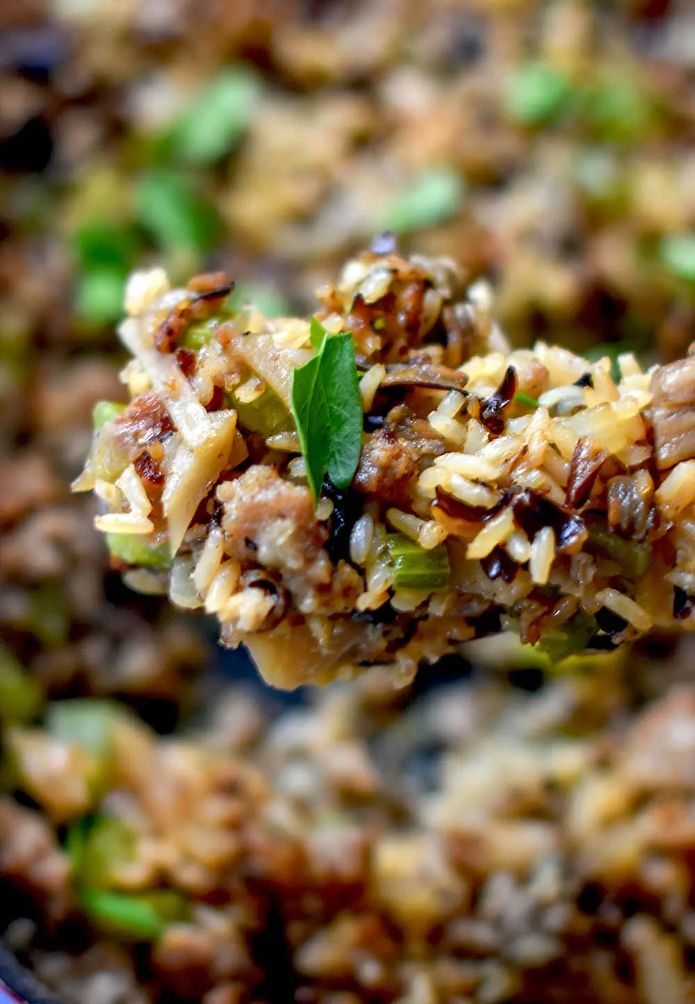 Minnesota Wild Rice Stuffing or dressing will pork sausage, celery, onion, and so easy!