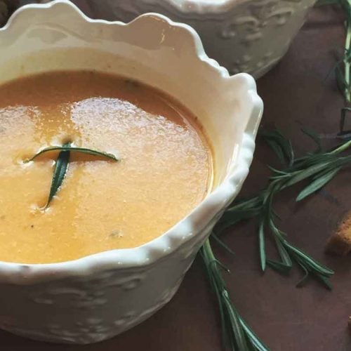 simple, easy, and decadent butternut squash soup. Easy to make for even the beginning cook!