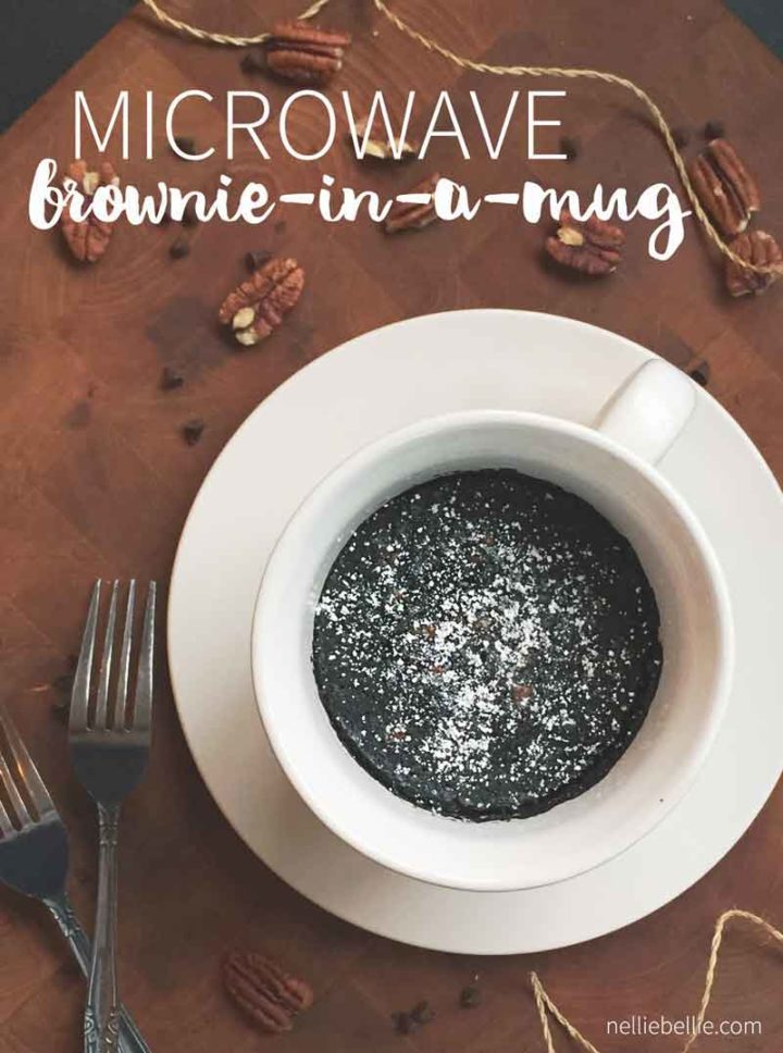 Microwave 3 minute brownies in a mug are easy and fast! Perfect treat for one person.