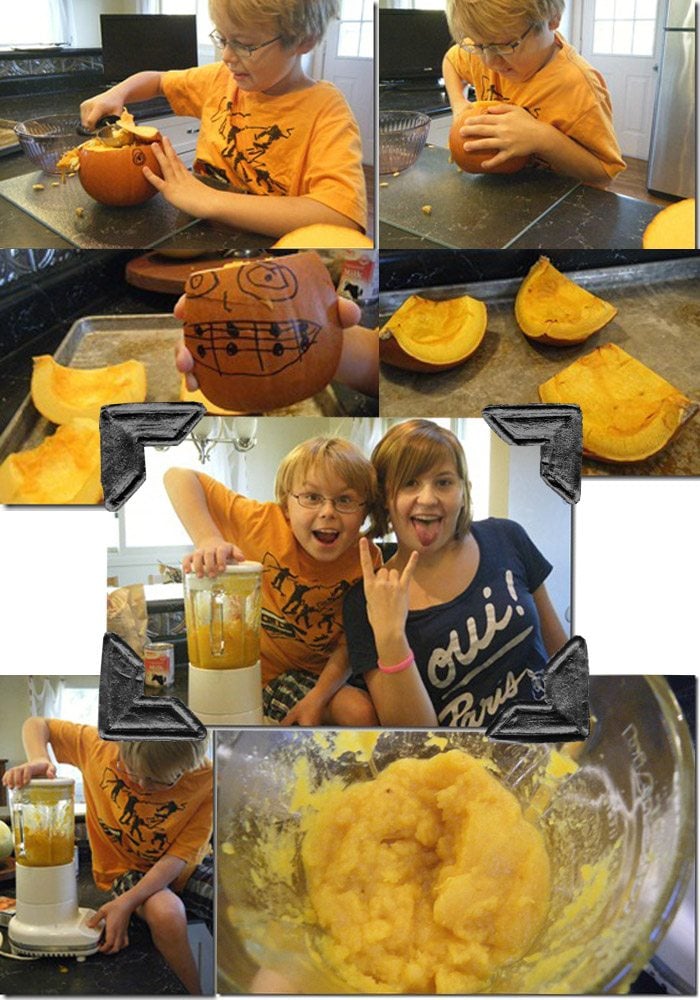 making homemade pumpkin pie