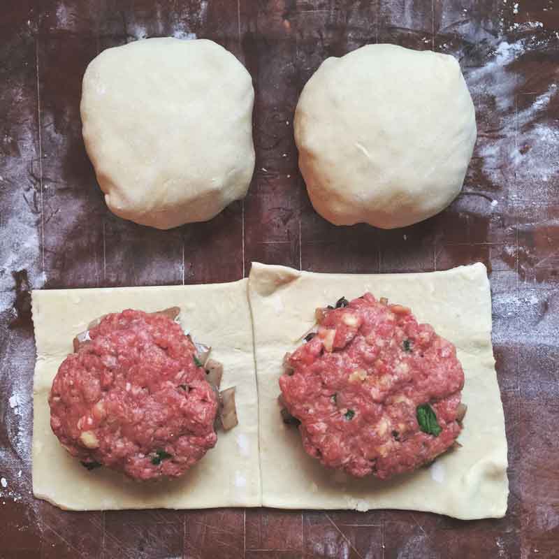 puff pastry ground beef wellingtons.