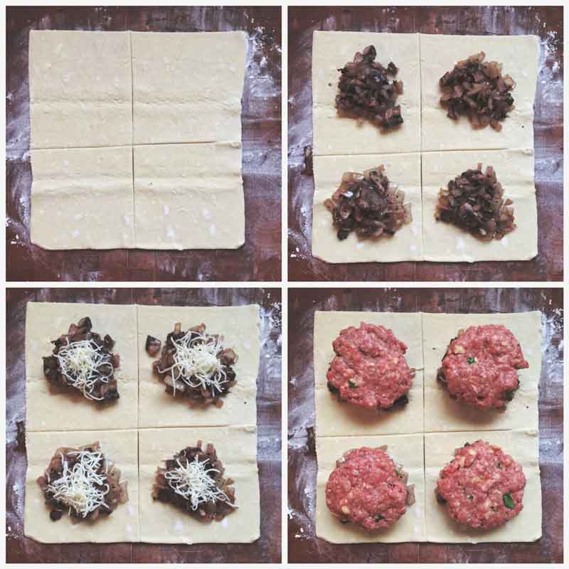 step by step instructions for how to make ground beef wellingtons