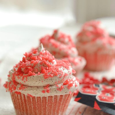 Firecracker cupcakes are fun and easy to make. Kids love these cupcakes made with red hots and pop rocks. A great patriotic cupcake for the Fourth of July