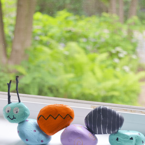 The garden rock caterpillar is a fun, and easy project to make with kids.