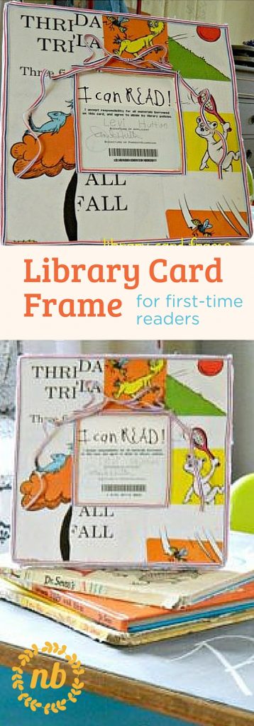 Library Card Frame | Library card craft from NellieBellie