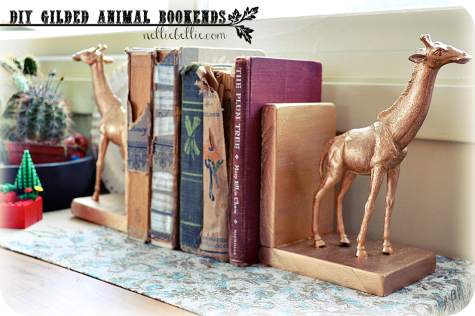 These diy animal bookends are made using gold gilding and two plastic toys. We love this project because it is so customizable, and these would make great easy gift ideas for a number of different people in your life. 